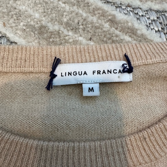 Lingua Franca 100% Cashmere Beige Sweater - “Outlaw” M - Picture 2 of 4